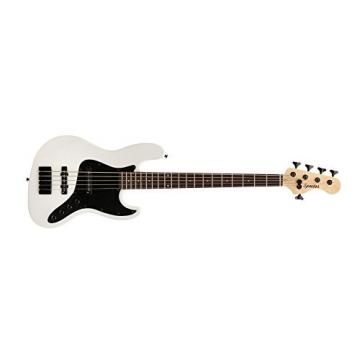 Spector CODA5PROWH CodaBass5 Pro White Gloss Bass Guitar with Black Pickguard, Rosewood Fingerboard