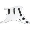 Custom Loaded LEFT HANDED Strat Pickguard, Fender Deluxe Drive, White/Black