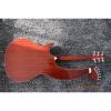 Custom Made Natural Finish Double Neck Harp Acoustic Guitar In Stock
