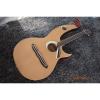 Custom Made Natural Finish Double Neck Harp Acoustic Guitar In Stock