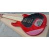 Custom Shop Red Music Man 5 String Bass Music Man S.U.B. Ray5 Passive Pickups
