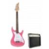 Metallic Pink Electric Guitar with 10Watt Amp Package