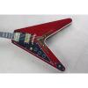 Custom Shop Left Handed Red  LP Flying V Electric Guitar