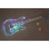 Crystal Stratocaster Red Pink Led Light Plexiglass Body and Neck Acrylic Electric Guitar