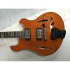 Custom Shop Amber Finish Tiger Maple Top Languedoc Electric Guitar Fhole Deadwood with Bracing Inside