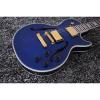 Custom Built Blue Tiger Maple Top LP 6 String Electric Guitar Semi Hollow