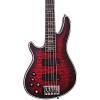 Schecter Guitar Research Hellraiser Extreme-5 Left-Handed Electric Bass Guitar Satin Crimson Red Burst