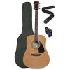 Squier by Fender SA-100 Upgrade Acoustic Guitar Pack with Strap, Gig Bag, and Tuner