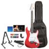 Fender Squier Red Electric Guitar with Stand, Strap, Strings, Gig Bag, DVD, Tuner &amp; Pick Sampler