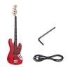 ammoon I1951R Solid Wood 4 String JB Electric Bass Guitar Basswood Body Rosewood Fretboard 24 Frets with 6.35 mm Cable