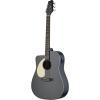 Stagg SA30DCE-BK Left Handed Dreadnought Cutaway Acoustic-Electric Guitar - Matte Black