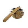 LeatherGraft Honey Brown Genuine Leather with Buckle Shoulder Pad Guitar Strap
