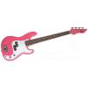 It&rsquo;s All About the Bass Pack - Pink Kay Electric Bass Guitar Medium Scale w/Red String Winder &amp; Red Strap