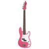It&rsquo;s All About the Bass Pack - Pink Kay Electric Bass Guitar Medium Scale w/Honey tone Mini Amp &amp; Red Guitar Stand