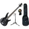 Yamaha TRBX204GLB Galaxy Black 4-String Bass Guitar w/ Gig Bag, Stand, and Tuner
