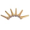 Acoustic Guitar Bone Bridge Pins with Abalone Dot and Brass Circle Skirt 6pcs