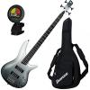 Ibanez SR300E 4-String Pearl Black Fade Metallic Electric Bass w/ Gig Bag and Tuner