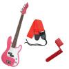 It&rsquo;s All About the Bass Pack - Pink Kay Electric Bass Guitar Medium Scale w/Red String Winder &amp; Red Strap