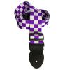LeatherGraft Print Pattern Checkered Squares Style Electric Acoustic Bass Guitar Strap