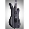 Schecter Synyster Custom Electric 6 String Guitar - Black w/Silver Pin Stripes