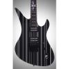 Schecter Synyster Custom Electric 6 String Guitar - Black w/Silver Pin Stripes