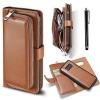 Galaxy S8 Plus Cases, Bonice Premium Leather Magnetic Detachable Folio Zipper Protective Phone Wallet Case with Multiple Card Slots Extra Wallet Storage for Samsung Galaxy S8+ Plus - Brown