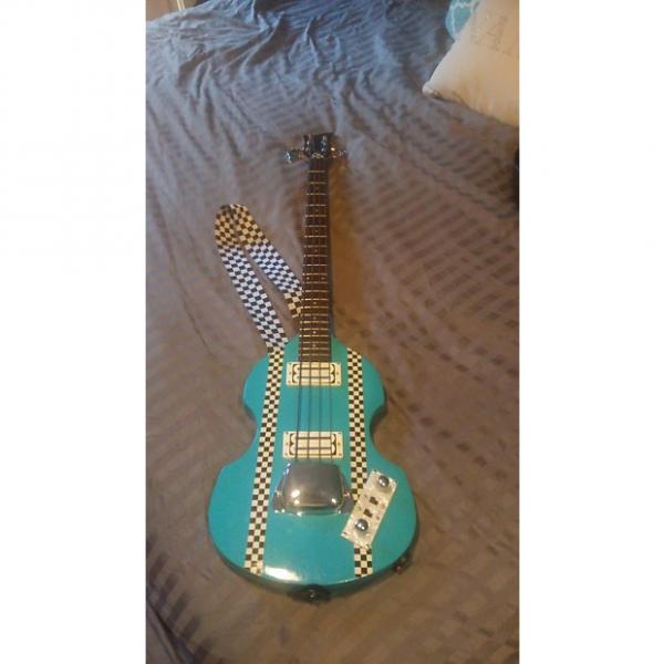 Custom Greco not Hofner (rebuild) Violin Bass 80's/90's  light blue/ turquoise