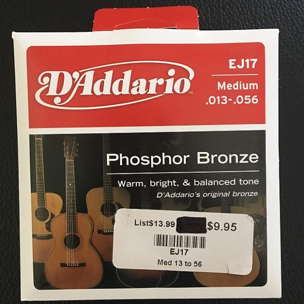 Custom D'Addario EJ17 Medium Acoustic Guitar Strings (.013-.056) Phosphor Bronze