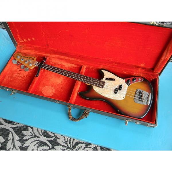 Custom 1972 Fender Mustang Bass Sunburst Finish Rosewood Fingerboard With Rough Original Case Short Scale