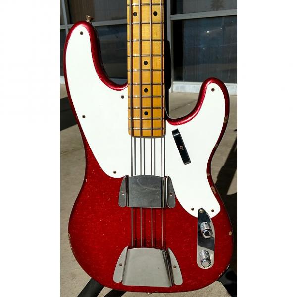 Custom Fender Custom Shop Ltd. 1955 Relic P in Aged Red Sparkle - 8.5 pounds - CZ523934