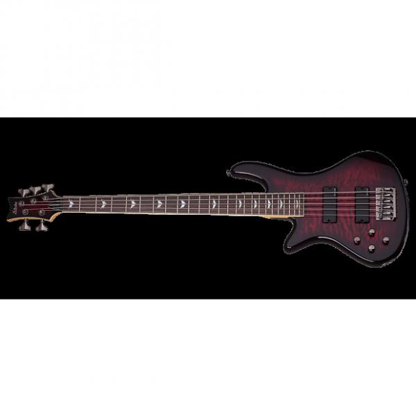 Custom Schecter Stiletto Extreme-5 Left-Handed Electric Bass Black Cherry