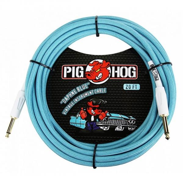 Custom Pig Hog PCH10DB Daphne Blue Woven Instrument Cable 10 Ft