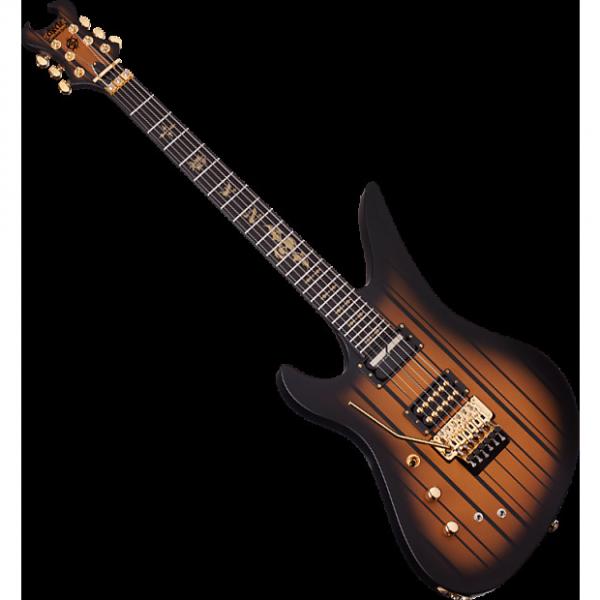 Custom Schecter Synyster Custom-S Left-Handed Electric Guitar in Satin Gold Burst