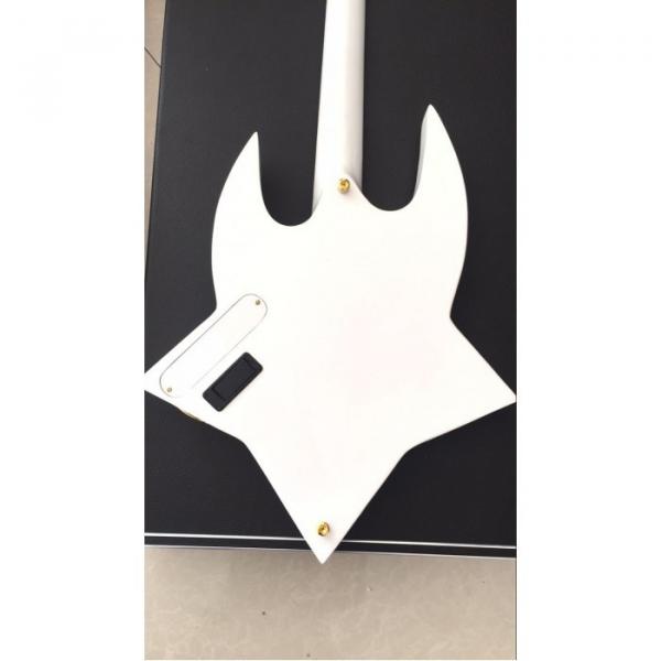 Project Washburn White Bootsy 4 String Bass With Crystals LED Star Inlays