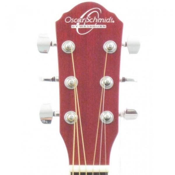 Oscar Schmidt Flame Transparent Red Electric Acoustic Guitar