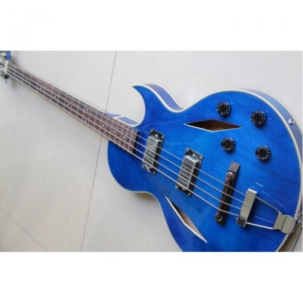 Custom Shop Cream Blue Midtown 4 String Fhole Semi Hollow Bass