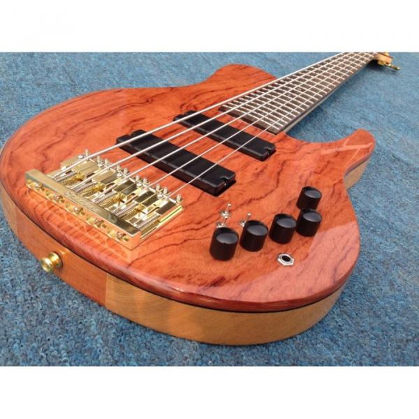 Custom NT Fordera Palisander Body Active Pickups 5 String Solid Flame Maple Top Bass