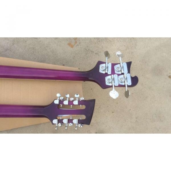 custom Double Neck Rickenbacker Purple 4 String Bass 12 String Guitar