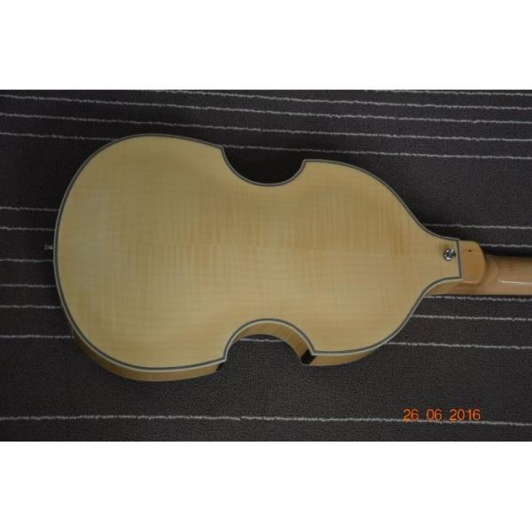 Custom Hofner Jubilee Union Jack Paul Mcartney Violin 4 String Bass Guitar Natural