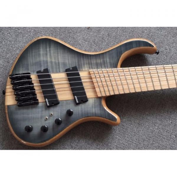 Custom Built Mayones Gray Flame Maple Top 6 String Electric Bass