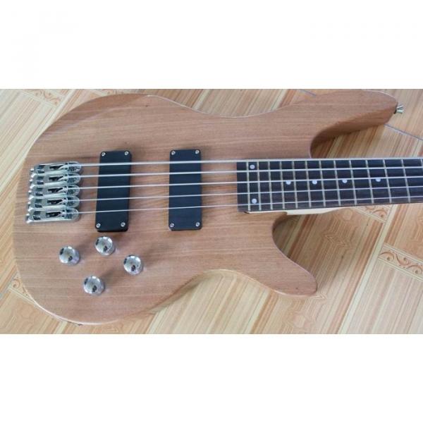 Custom Shop 5 Strings Natural Wood Electric Bass