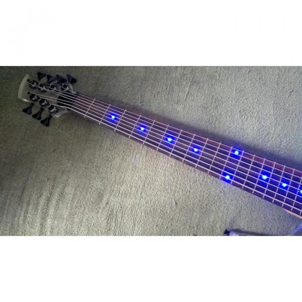 Custom Made H&amp;S Sequoia 7 String Acrylic Bass Blue LED Light Fretboard