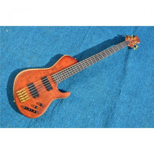 Custom American Standard 5 String Bass Rust Quilted