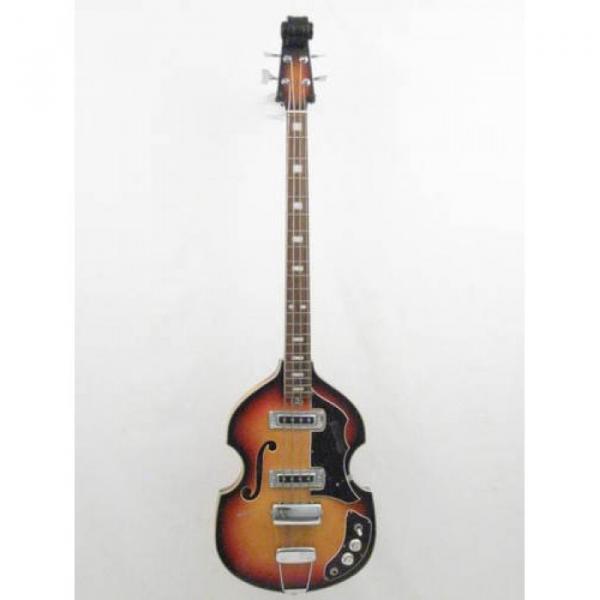 Vintage Silvertone Brand Violin Style 4 String Electric Bass Guitar