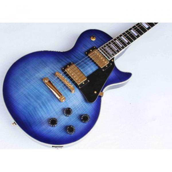 Custom Shop Tiger Maple Top Blue LP Electric Guitar