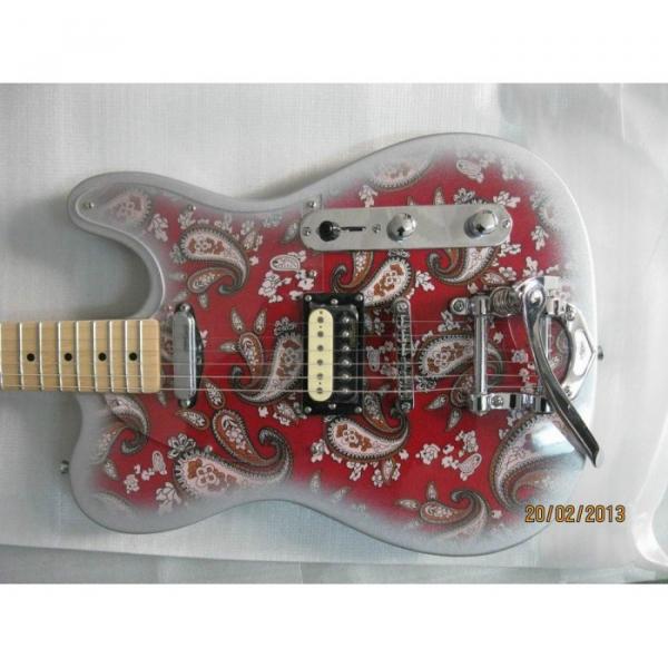 Custom Shop Silver Red 1969 Reissue Paisley Telecaster Electric Guitar Floral