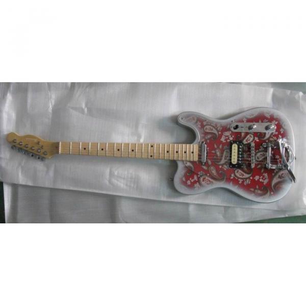 Custom Shop Silver Red 1969 Reissue Paisley Telecaster Electric Guitar Floral