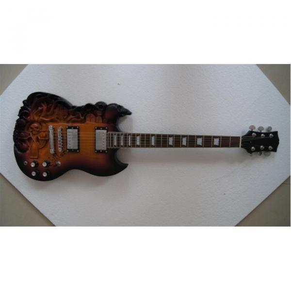 Custom Shop Hand Crafted Skull SG Vintage Carved Electric Guitar