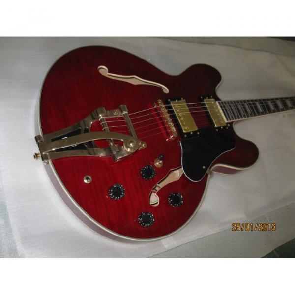 Custom Shop ES335 Curly Dark Red LP Electric Guitar