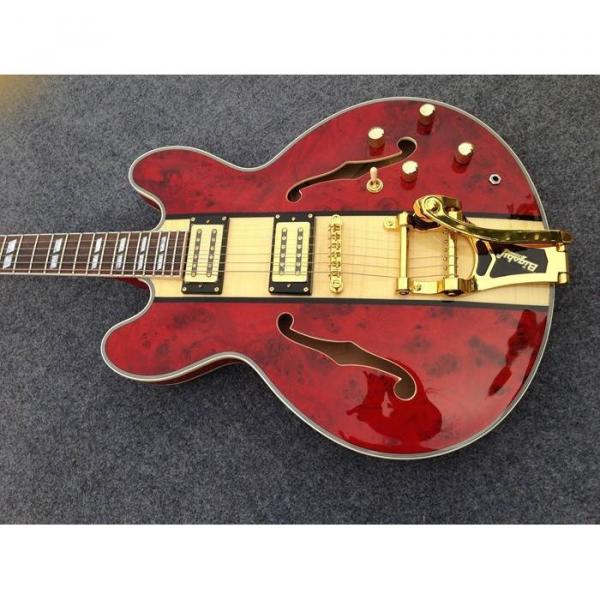 Custom Shop ES335 Spalted Maple Veneer Red Electric Guitar